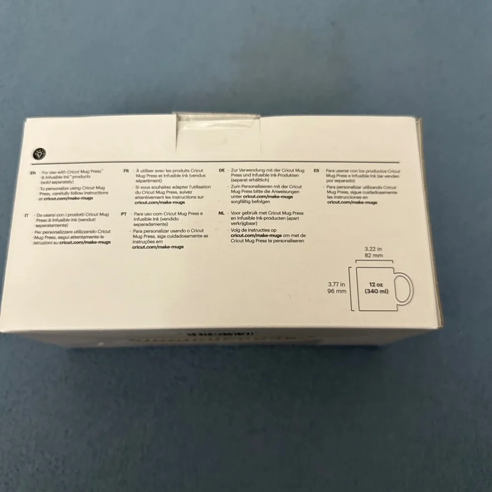 Cricut Ceramic Mug Blanks White 12oz for Infusible Ink 2 Count Box